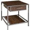 thumbnail image 1 of Home Fare Moderne Industriel Bois Brun et Table d'Extrémité en Métal Fumé, 1 of 7