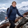 thumbnail image 4 of Women's Hooded Puffer Coat Lightweight Warm Puffy Quilted Winter Jacket for Cold Weather, Navy, 4 of 8