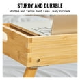 thumbnail image 3 of VEVOR Bamboo Bed Tray Table with Foldable Legs for Eating and Working 19.8*11.8inch+1piece set+Media partition, 3 of 5