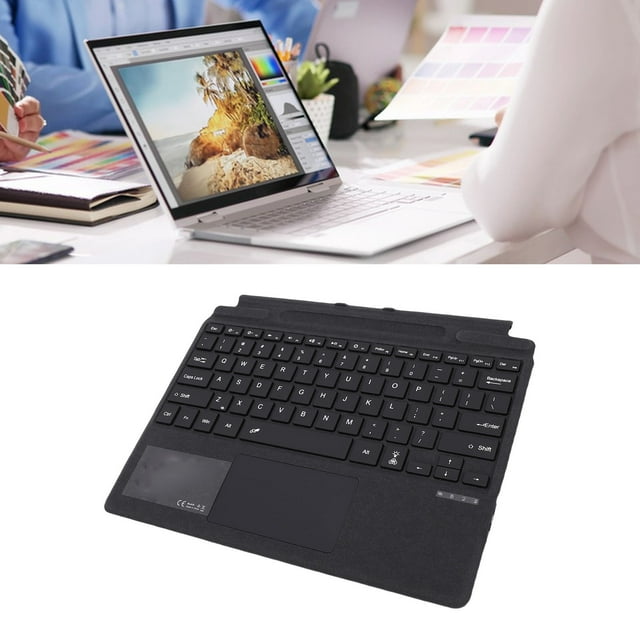 Housse Type Clavier Sans Fil pour Tablettes SUR face Pro 8/ 9/10/11 / X, Clavier Ultra Mince Rétroéclairé 7 Couleurs avec Pavé Tactile, Batterie Rechargeable