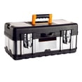 thumbnail image 3 of Caja de herramientas, contenedor sólido de gran espacio de doble capa para maletero de coche, garaje de casa 20 pulgadas Cola Caja de almacenamiento de caja de herramientas, 3 of 8