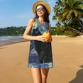 thumbnail image 3 of KLL Shambhala Cat In Van Gogh Impressionist Pattern Womens Summer Dresses 2025,Loose Round Neck Sleeveless Sundresses Tank Dresses with Pockets, 3 of 7