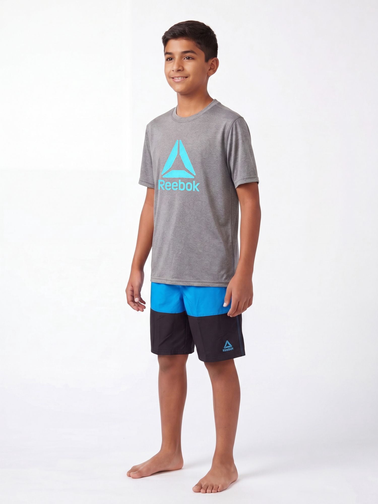 Reebok Boys Short Sleeve Rashguard with UPF 50+ Protection, Sizes 4-18
