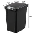 thumbnail image 3 of Sterilite 10439004 7.5 Gallon TouchTop Wastebasket with Titanium Latch, Black, 3 of 5