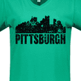 thumbnail image 4 of Inktastic Pittsburgh Skyline Grunge Women's V-Neck T-Shirt, 4 of 5