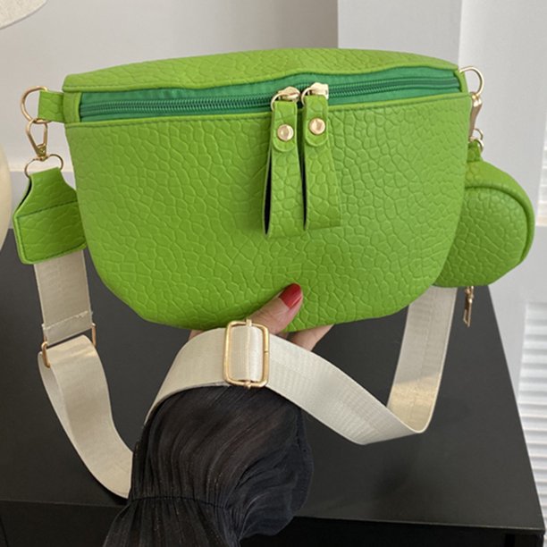 Bolso de cuero para mujer bolso de cintura con cinturón de gran capacidad bolso informal con mini bolso