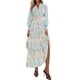 thumbnail image 1 of Vestido PRETTYGARDEN 2025 Floral Azul Blanco Maxi Manga Larga M, 1 of 5