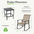 thumbnail image 3 of Walsunny 3 Pieces Rocking Bistro Patio Furniture Rocker Set with 2 Outdoor Rocking Chairs and 1 Glass Coffee Table for Porch Deck Lawn,Brown, 3 of 7