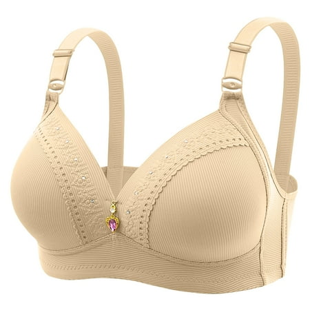 LISTHA Push Up Bras for Women Wirefree Seamless Breathable T-Shirt Bra Adjustable Straps Full Coverage Everyday Bralettes Complexion 38