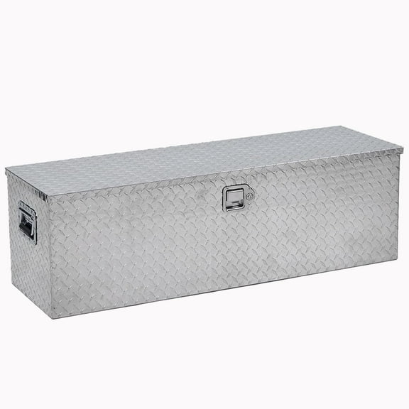 Mescukay 48" Aluminum Truck Tool Box for Pickup Truck Bed RV Toolbox, Heavy Duty Tool Storage Box, Waterproof Storage Organizer Chest with Handle and Lock, 48"x15"x15"