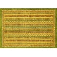 thumbnail image 1 of Ahgly Company Machine Washable Indoor Rectangle Abstract Yellow Modern Area Rugs, 2' x 5', 1 of 4