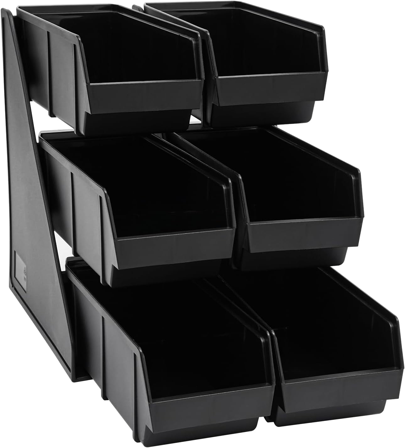 6 Compartment Serve Condiment Bin 20.07 x 11.02 x 13.78in Condiments Holder 3 Tier Self Serve Coffee Bin Stand Countertop Organizer for Paper Cups Drink Lids
