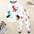 thumbnail image 2 of TOWED22 Toddler Baby Boy Fall Outfits 2Pcs Long Sleeve Cute Print Round Neck Sweatshirt Fleece Pants Casual Clothes(Dark Green,4-5 Y), 2 of 8