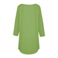 thumbnail image 4 of Green T Shirt Plus Size Women, Polyester Women Plus Size Shirt, 3/4 Sleeve Plus Size for Women Blouses, Printed Plus Size Tops Shirt, Solid Color Weekend Solid Color Plus Size Top for Women, 4 of 5