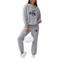 thumbnail image 1 of Conjunto de chándal de manga larga para mujer, conjunto de chándal de 2 piezas con cremallera, ropa informal para correr, ropa de salón, 1 of 3