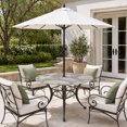 thumbnail image 2 of Round Outdoor Tablecloth with Umbrella Hole and Zipper, Grey Starfish Coastal Tablecloth with Elastic Waterproof, Shell Coral Summer Beach Nautical Ocean Patio Table Covers for 45" - 54" Pool Tables, 2 of 9