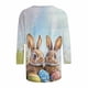 thumbnail image 5 of TaTaai Women Crew Neck 3/4 Sleeve Pullover Tee Easter Print Casual Top Ladies Spring Daily Commute Wear Lightweight Breathable Non-See-Through No Fading Comfortable Fashion Top Gift, 5 of 5