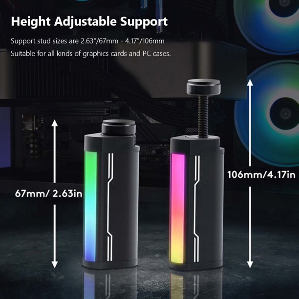 5V 3PIN ARGB Aura Sync LED Soporte de tarjeta gráfica giratoria para caja ATX / M-ATX / ITX Hugtrwg Para estrenar