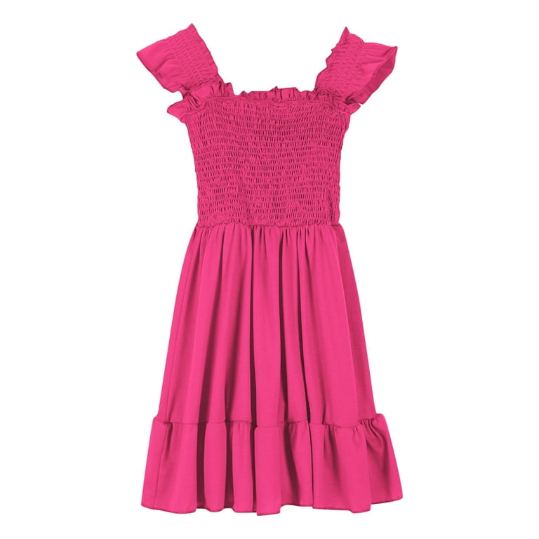 eczipvz Girls Easter Dress Maxi Tween Girls Elegant Flutter Sleeve Dresses  Preppy Dress Hot Pink,11-12 Years - Walmart.com
