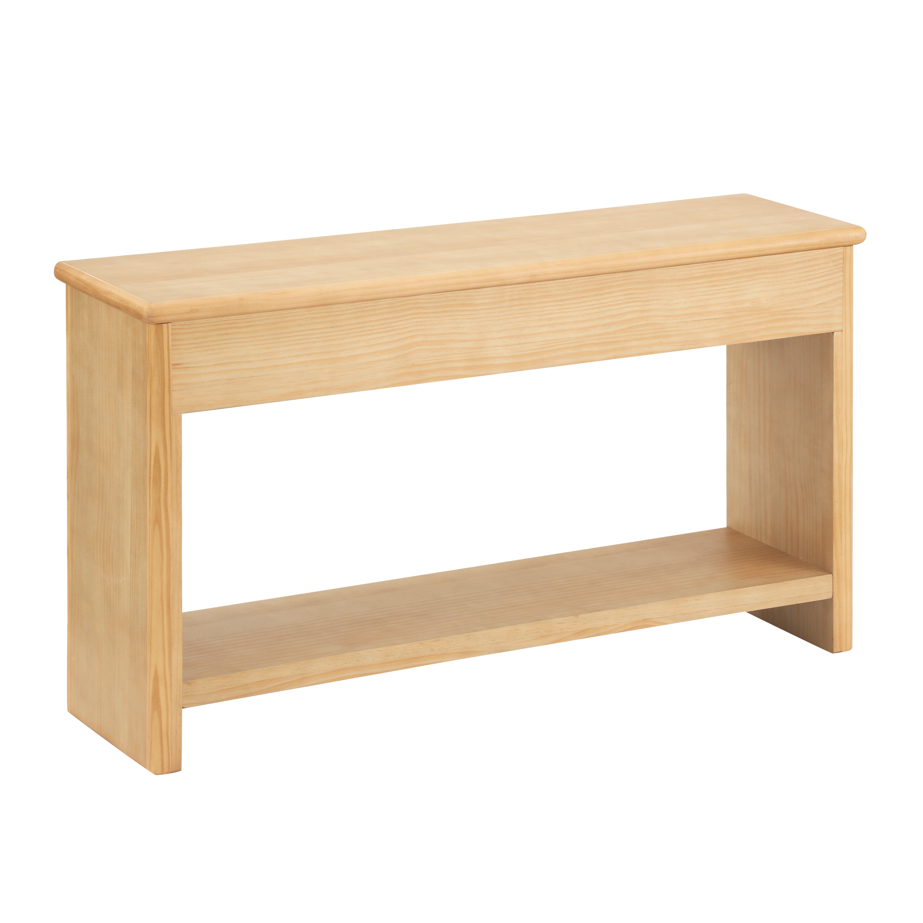 Euroco 55" Fluted Console Table, 2 Tier Entryway Table Sofa Table Behind Couch with 2 Drawers,Bottom Storage Shelf for Living Room,Hallway,Office, Natural
