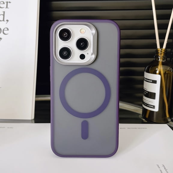 Mantto iPhone 13 Pro Case [Compatible with MagSafe][Car Mount Supported] Magnetic Translucent Matte Slim Hybrid Rubber Military Drop Protection Thin Shockproof Protective Phone Cover, Purple