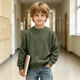 thumbnail image 5 of Enjoytime Crewneck Sweatshirt Boys Solid Color Long Sleeve Pullover Tops Casual Warm Fall Winter Clothes for Kids, 5 of 7