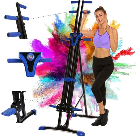 Vertical Climber for Home Gym Upgrade Folding Exercise Stair Stepper for Full Body Climbing Machine Climber Cardio Workout Adjustable Height