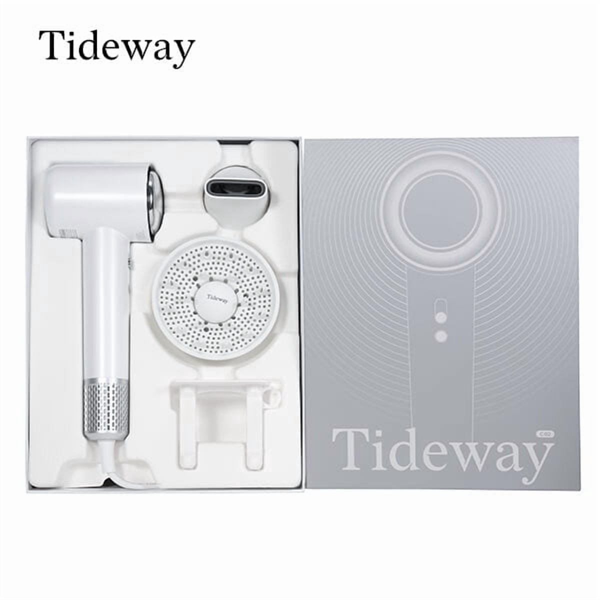 Tideway C02 Titanium High-Speed Hair Dryer, 110,000 RPM Brushless Motor, Ionic Technology, 4 Heat Settings, Smart Thermo Control, gray
