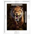 thumbnail image 5 of Art.com Full on View of a Saber-Toothed Tiger Art Print, White Frame Wall Art, 17" x 21", 5 of 5