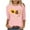 Pink-Shirts, variant on Jsaierl Women's 3/4 Sleeve Tops Plus Size Crew Neck Shirts Cute Print Ladies Blouses Going Out Holiday T-shirts Top S-2XL