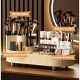 thumbnail image 3 of Pouecc 360 Rotating Makeup Organizer for Vanity Large Capacity Cosmetic Storage Case,Dresser Make Up Organizer Holder for Bedroom Bathroom and Countertop, 3 of 7
