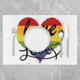 thumbnail image 2 of Love is Love Placemats Set of 4 Rainbow Lover Heart Comforter Cover Kids Men Women Pride Love Theme Table Mats Placemat Multicolor Special Day Culture Decor Table Place Mats 12"x18", 2 of 4