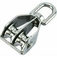 thumbnail image 2 of 2-pack 304 Stainless Steel Double Wheel Block with Double Wheel Swivel Hook (M20), 2 of 5