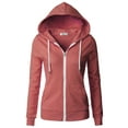 thumbnail image 2 of H2H Womens Casual Slim Fit Zip up Hoodie Long Sleeve Solid Colors (CWOHOL030), 2 of 6