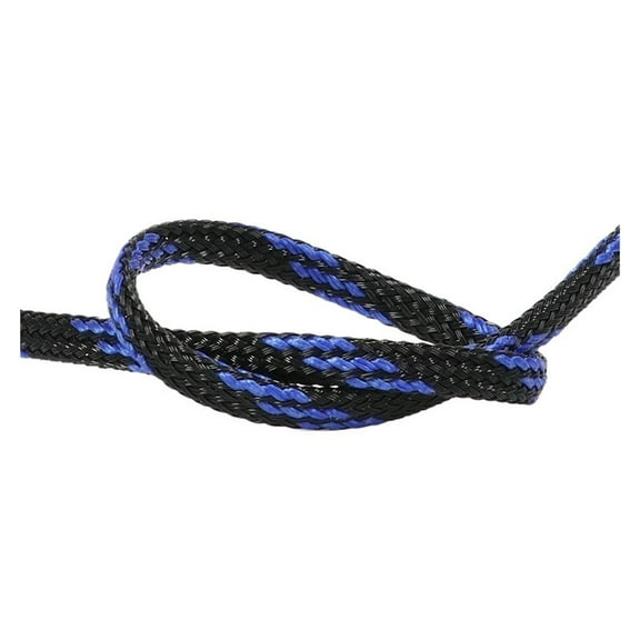 Black-Blue Braided Cable Sleeve Expandable High Density Insulated Line Protection Wire Wrap Sheath