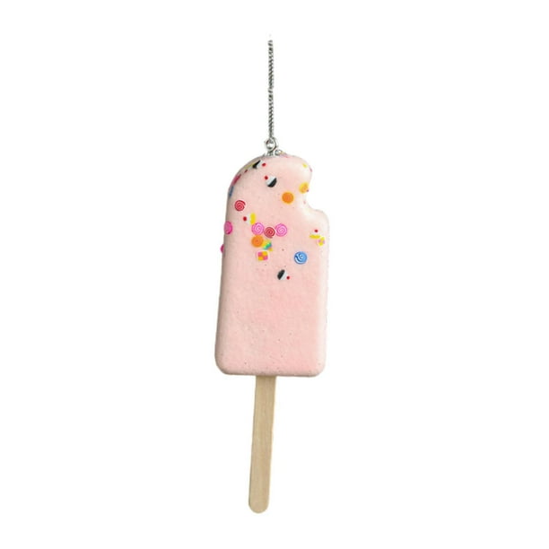 Adornos colgantes para árbol de Navidad. Preciosos adornos colgantes para árbol de Navidad. Helado de palito rosa