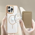 thumbnail image 3 of For iPhone 14 Magnetic Clear Wallet Phone Case,Magnetic Detachable Card Holder,Compatible with Mag-Safe,Military-Grade Protection,Shockproof Transparent Thin Fit Phone Case,Desertgold, 3 of 8