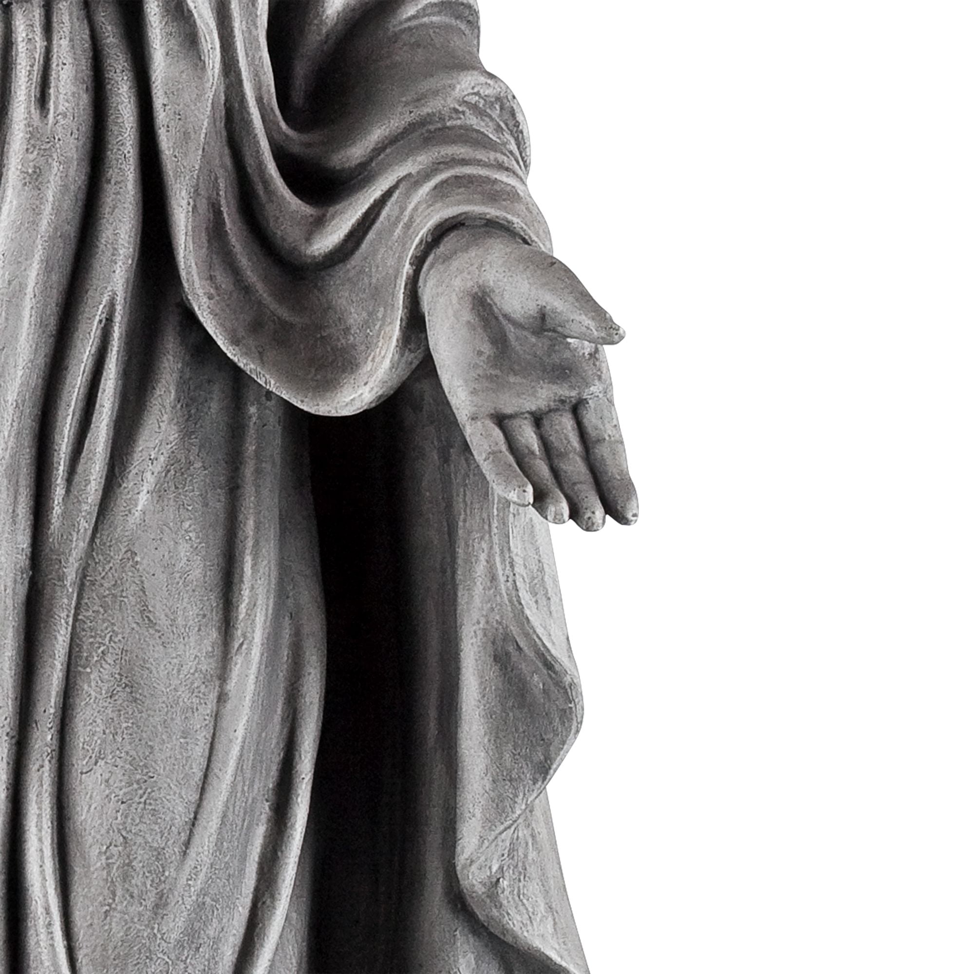 John Timberland Virgin Mary Statue Sculpture Catholic Decor Outdoor Garden Front Porch Patio Gray Stone Finish Ceramic 29" Tall
