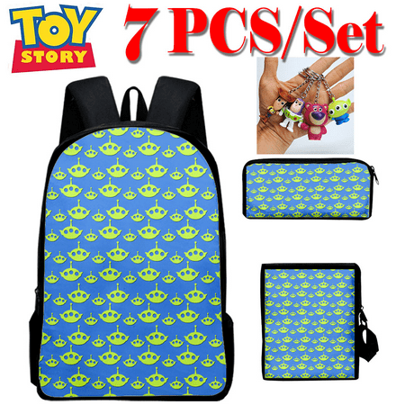 

Toy Story Lotso Woody Buzz Lightyear Bag Pendant Novelty 3D printed Backpack Shoulder Bag Pencil Case Shoolbag+ Keychain For Birthday Gift