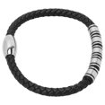 thumbnail image 2 of Pulsera Para Hombre, Hermosa Pulsera Trenzada De Metal, Pulsera De Cuero PU De Acero Inoxidable Para Amigo Para Fiestas De Baile EOTVIA Men Bracelet, 2 of 8