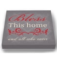 thumbnail image 2 of Muralmax Bless This Home & All Who Enter - Unique Bible Verse Canvas Wall Decor - Memorable Artwork Gifts For Living & Dining Rooms, Family Rooms & Foyer - Set Of 2 - Color Gray 1 - Size - 12x12, 2 of 6