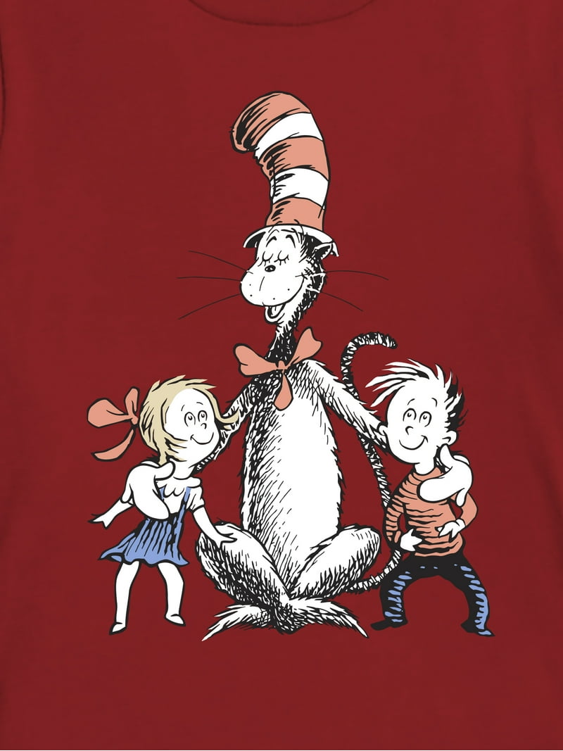 Dr. Seuss Cat In The Hat And Kids, Boys Graphic Crew Neck Short