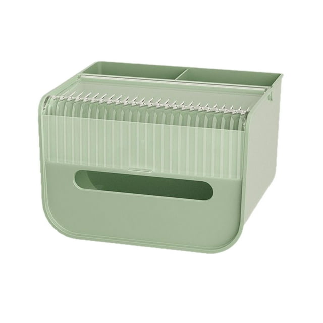 Desk with Storage,Casual Flip Top Tissue Box and Stationery Desktop Storage Organizer, for Desk Dining Room