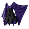 thumbnail image 1 of EQWLJWE Chandails à Capuchon pour Femmes, Costumes Gothiques Rétro Manches Longues Corset Robes Manches Longues Col Rond Longueur Genou, Offres, Réduction, 1 of 4