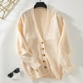 thumbnail image 6 of Idoravan Cardigan Sweaters for Women Oversized Women's Solid Color Botton Fall and Winter Long Sleeve Loose Fashion Sweater Top, 6 of 9