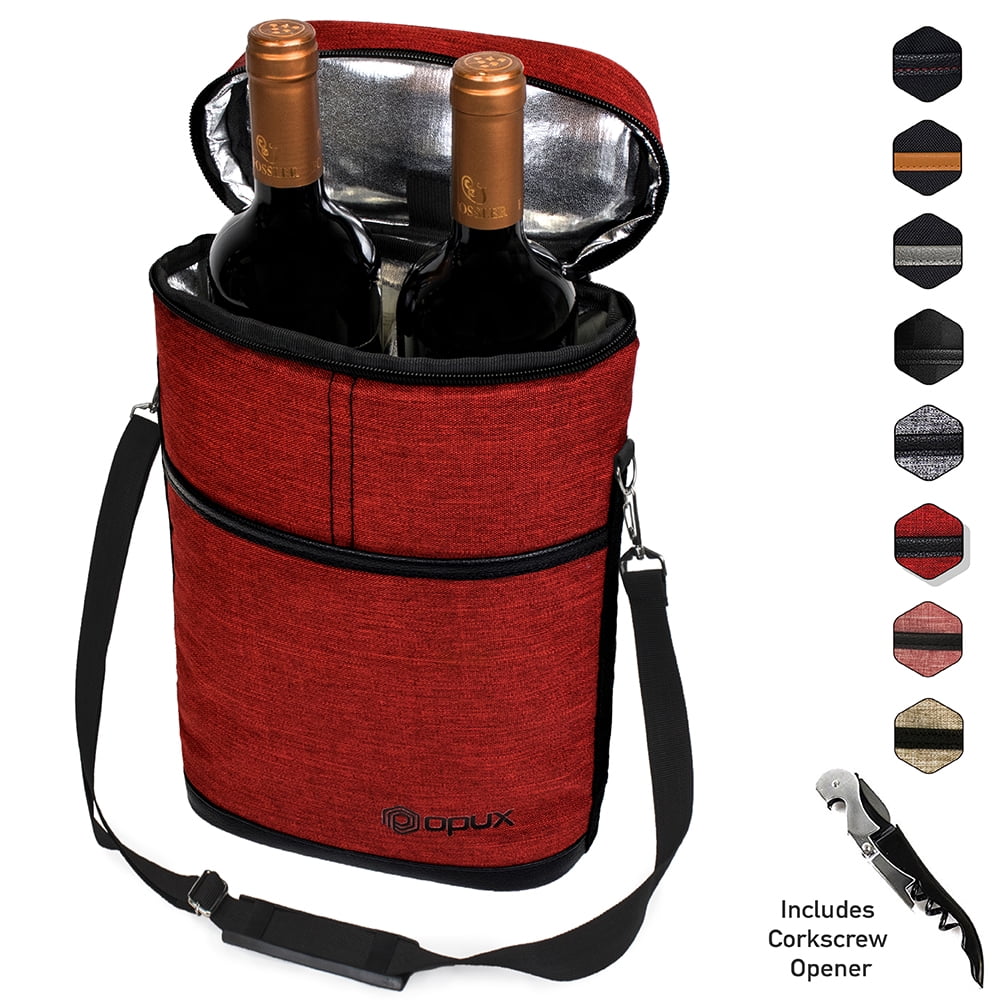 Premium Insulated Wine Carrier Bag by OPUX Elegant Wine Carrying Tote