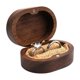 thumbnail image 1 of Caja de regalo para anillo de compromiso con 2 ranuras de madera de nogal negro, caja de almacenamiento de joyería para propuesta de cumpleaños (interior negro), 1 of 5