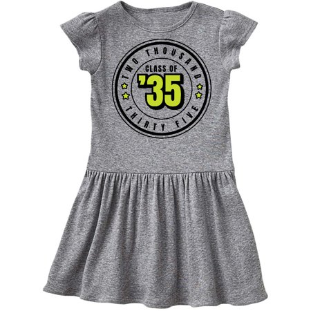 

Inktastic Class of 2035 in Black Circle with Stars Gift Toddler Girl Dress