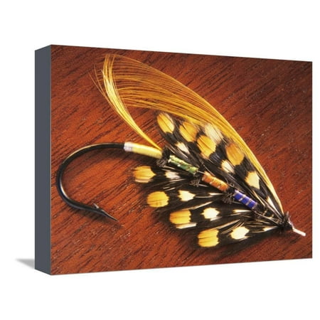 Hand Tied Atlantic Salmon Fishing Fly, British Columbia, Canada. Stretched Canvas Print Wall Art By Keith (Best Atlantic Salmon Fishing In The World)
