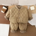 thumbnail image 2 of Wdgfv Boys Outfits 2 Piece Set Casual Long Sleeve Jacket And Pants Fall Clothes For Toddler Kids Stylish Solid Color Suitable For Children 1 To 9 Years Old Brown 2-3Years, 2 of 5